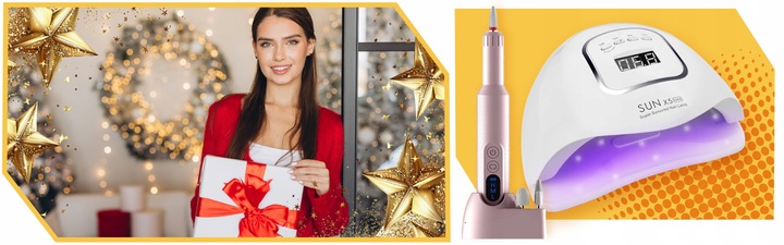 Zestaw do paznokci hybryd LAMPA UV 80W + FREZARKA profesjonalna NA PREZENT EAN (GTIN) 5906700049231
